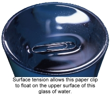 Click on image to enlarge Surface tension can cause metal to float.
